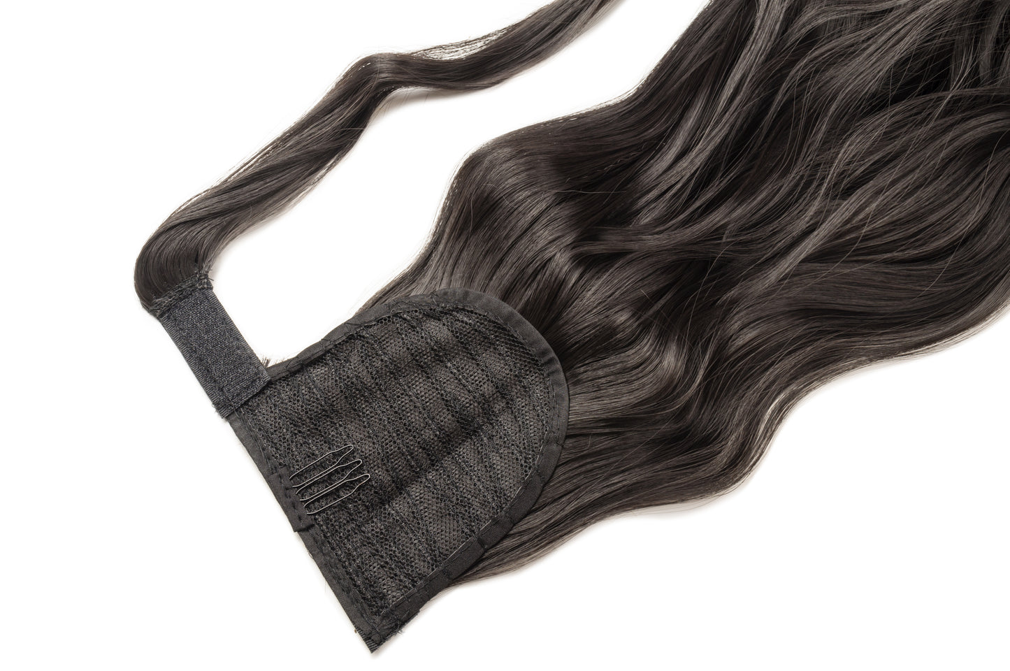 Wavy ponytail extension - dark brown and black