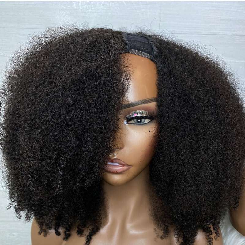 U closure wig - kinky afro wig - no hairnet