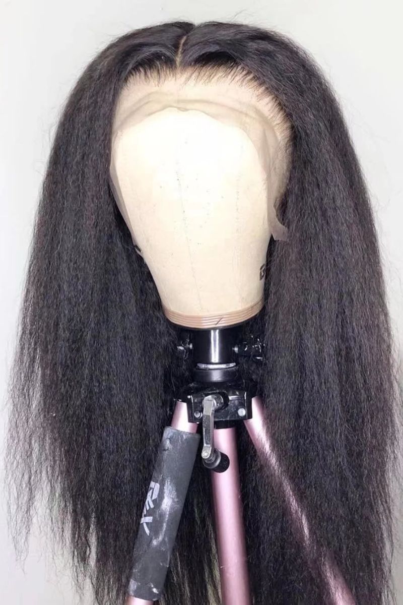 Lace frontal 360 - dark brown smooth kinky wig