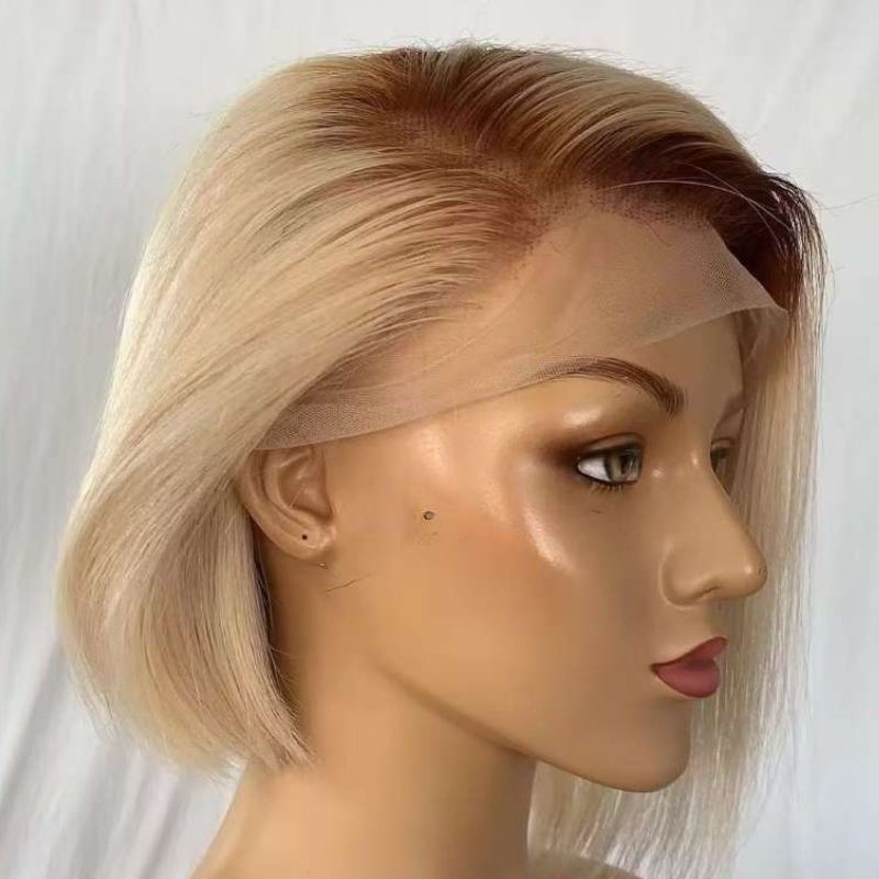 Smooth BOB WIG - 25 cm platinum blonde with regrowth - layered