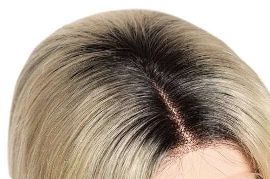 Smooth BOB WIG - 40cm platinum blonde with regrowth