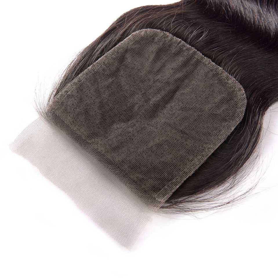 Lace closure - smooth dark brown