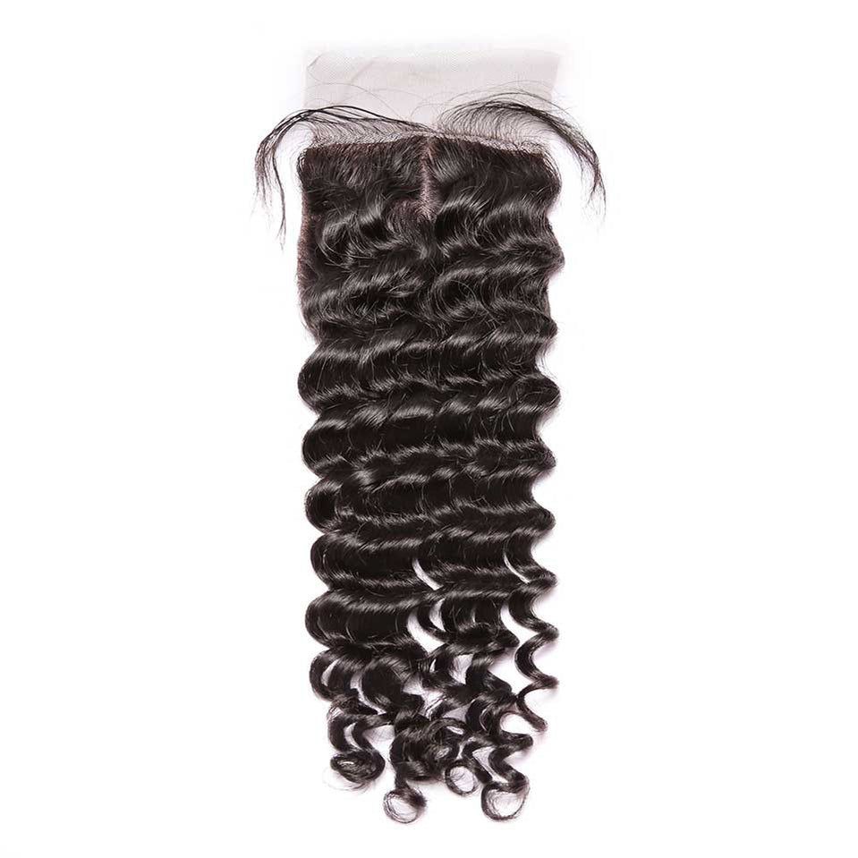 Lace closure - dark brown soft curl