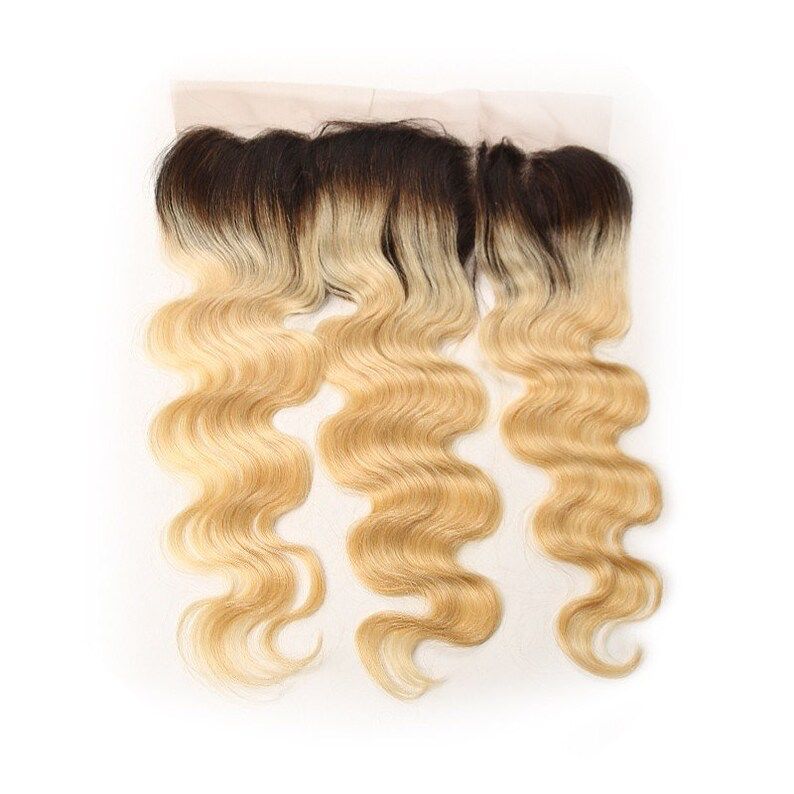 Lace front - wavy blonde 24 with regrowth - Premium Quality