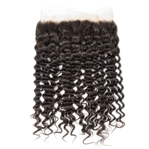 Frente de encaje - rizo suave marrón oscuro