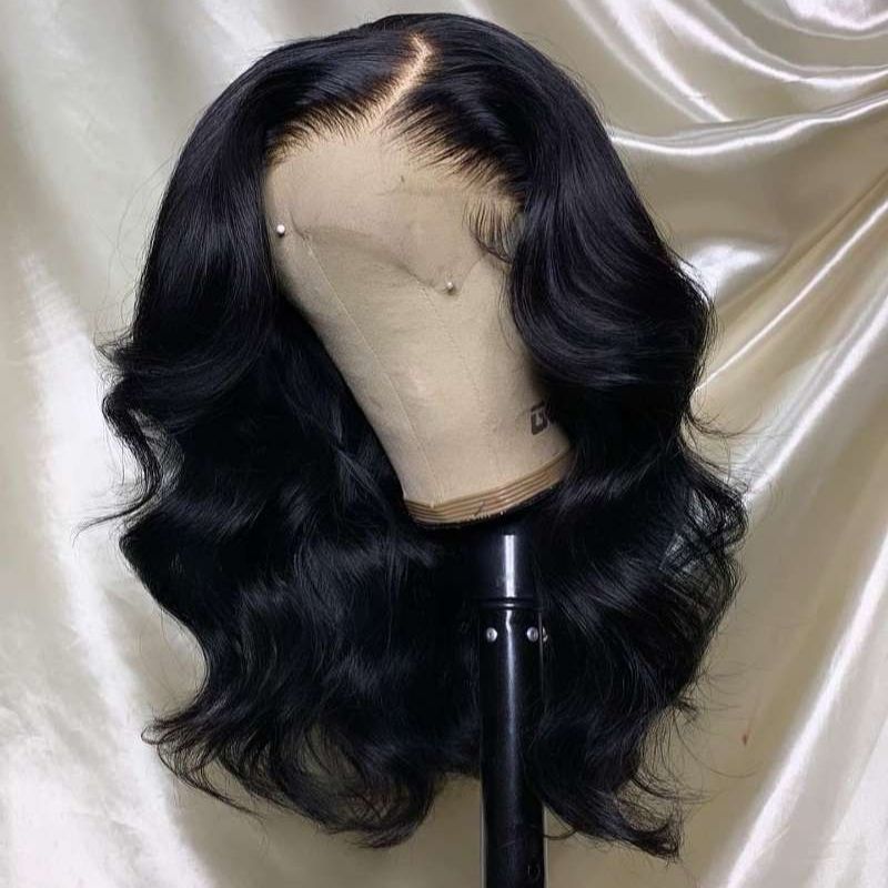 Wavy wig - dark brown - baby hair side parting